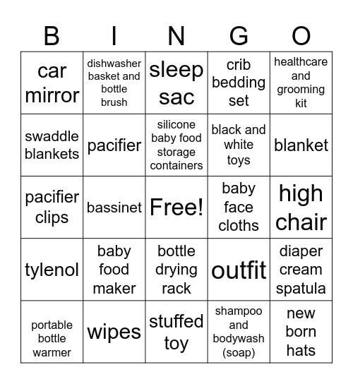 Baby It's Cold Outside Bingo Card