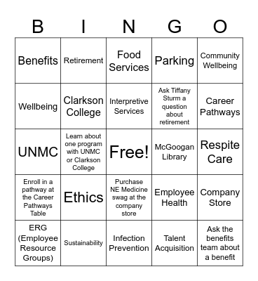 Welcome Event Bingo Card