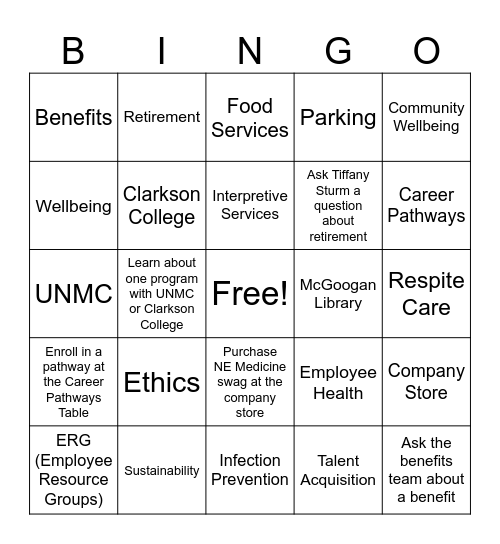 Welcome Event Bingo Card