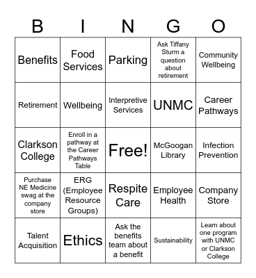 Welcome Event Bingo Card