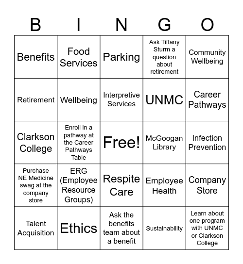 Welcome Event Bingo Card