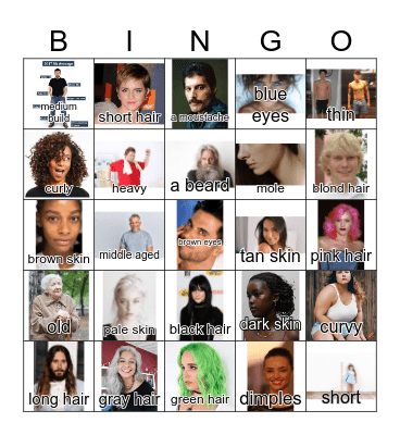MVALP Describing People Bingo Card
