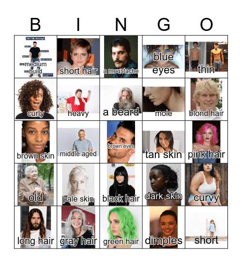 MVALP Describing People Bingo Card