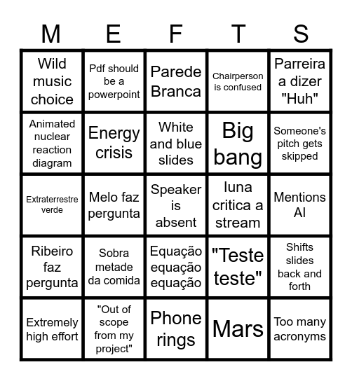 Workshop Bingo Card
