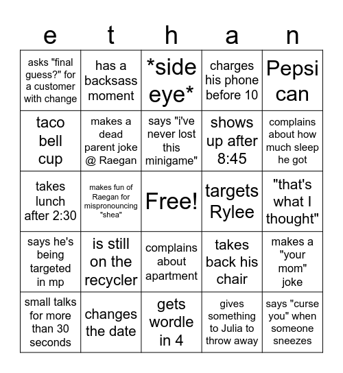 bingo Card