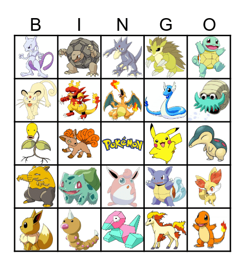 Pokémon Bingo Card