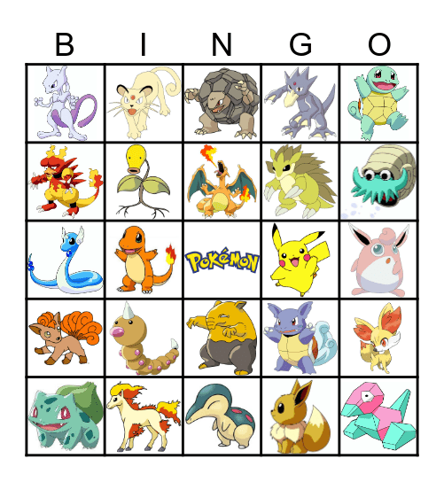 Pokémon Bingo Card