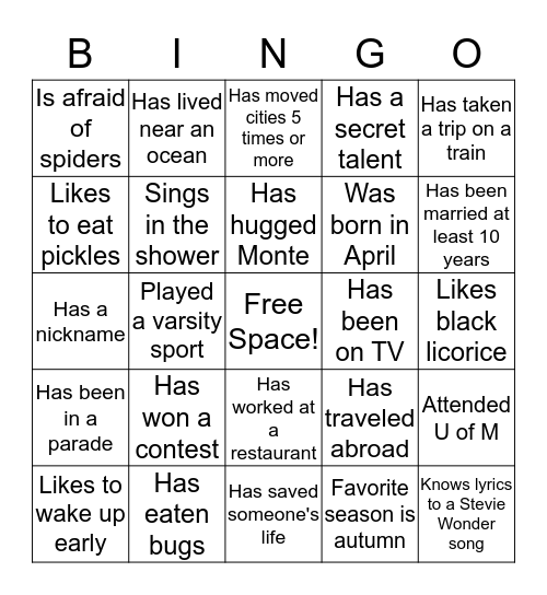 Bingo Card