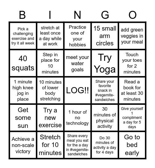 STRAYA BINGO W3 Bingo Card