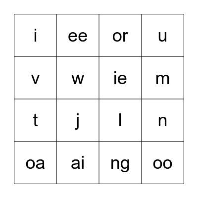 Find the sounds! Bingo Card