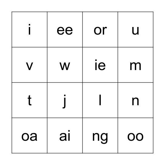 Find the sounds! Bingo Card