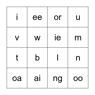 Find the sounds! Bingo Card