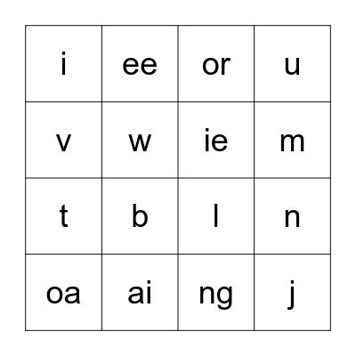 Find the sounds! Bingo Card