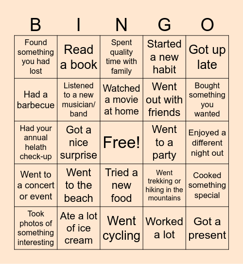 Find Someone Who - Summer Edition Bingo Card