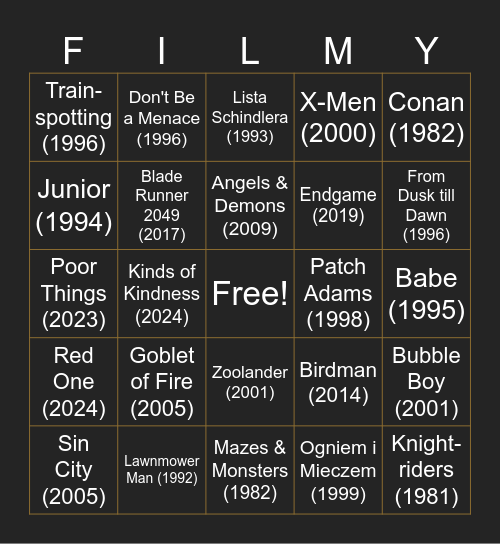 Cine2NRDle Bingo Card