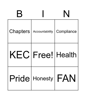 Nelbud Bingo Card