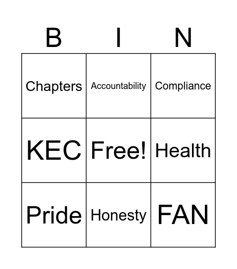 Nelbud Bingo Card