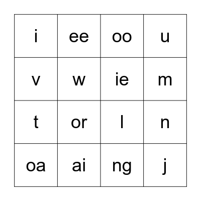 Find the sounds! Bingo Card