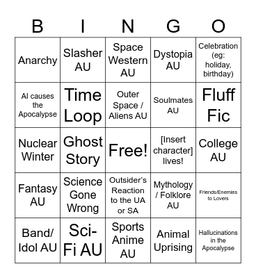 Bingo Card 1 Bingo Card