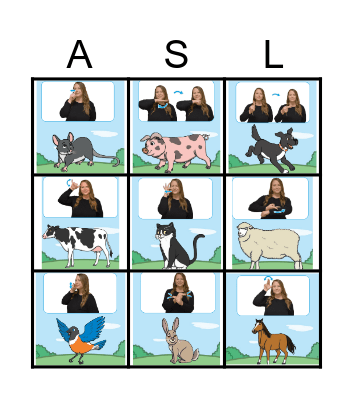 CB ASL Animal Cards Bingo Card