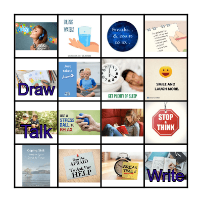 Coping Skills Bingo Card