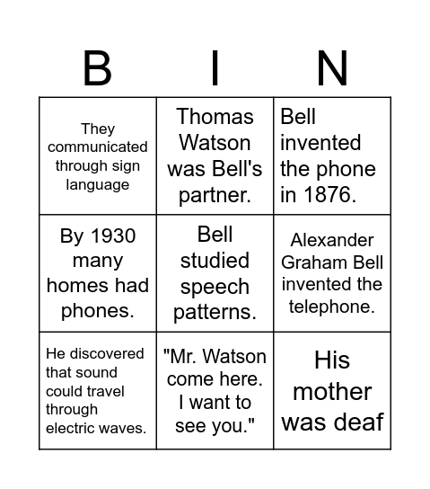 Bingo Card