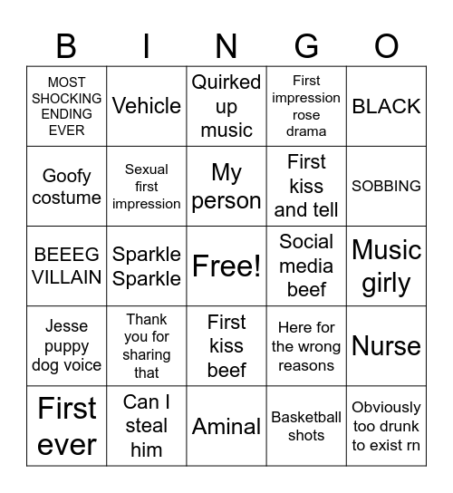 Grant Bach Bingo Card