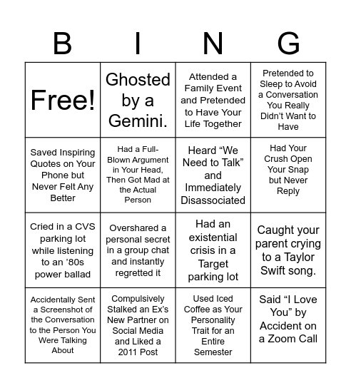 MockMoth’s Glitchy Trauma Bingo Card