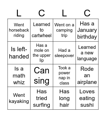 Slumber Party 2025 Bingo Card