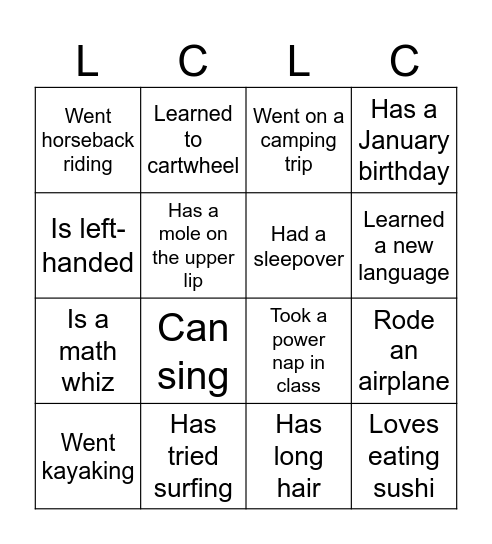 Slumber Party 2025 Bingo Card