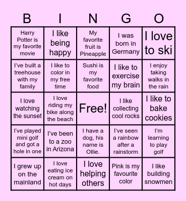 Ms. Neumann BINGO Card