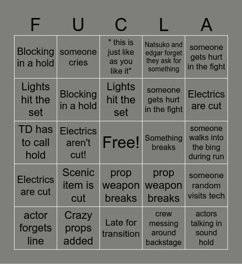 TROLIUS AND CRESSIDA TECH BINGO Card