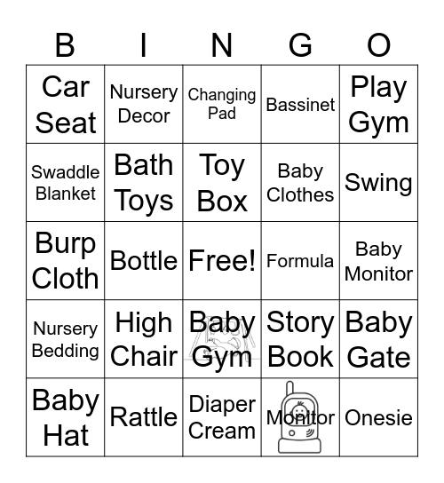 Fareeda's Baby Sprinke Bingo Card