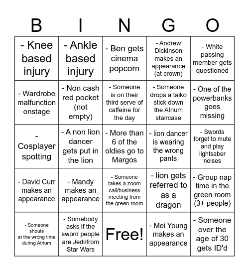2025 CROWN BINGO Card