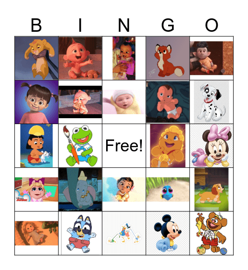 Disney Baby Bingo Card