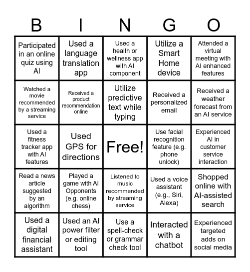 AI is Everywhere Bingo Card