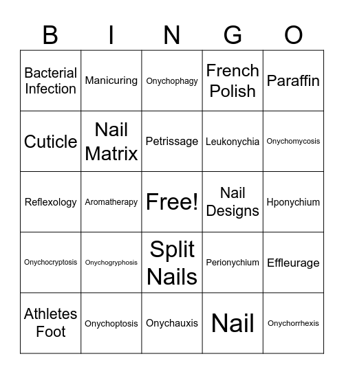 BEAUTY Bingo Card