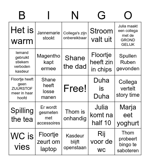 Kasplantjes Bingo Card