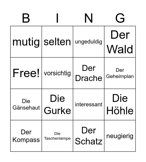 Das Rätsel der Drachenhöhle Bingo Card