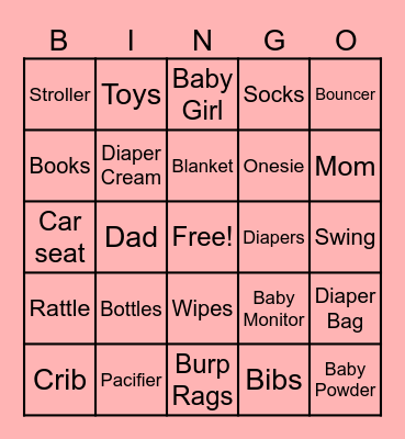 Baby Bingo Card