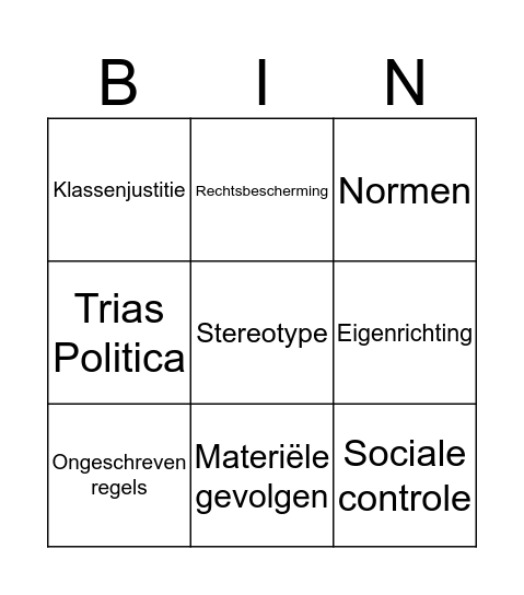 Criminaliteit Bingo Card