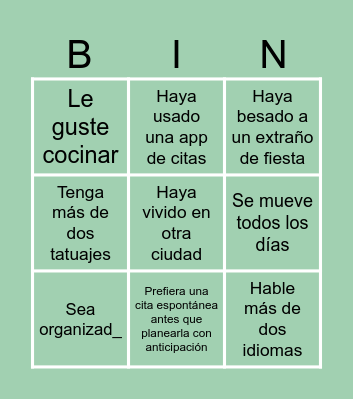 Edición solter_s, encuentra a alguien que : Bingo Card