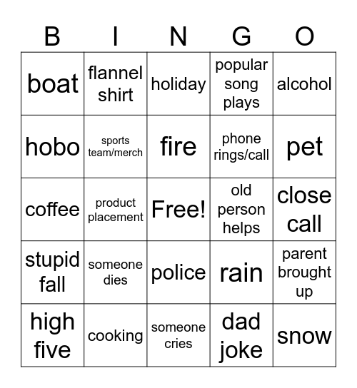 MOVIE NIGHT BINGO Card