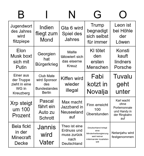 Sören Bingo Card