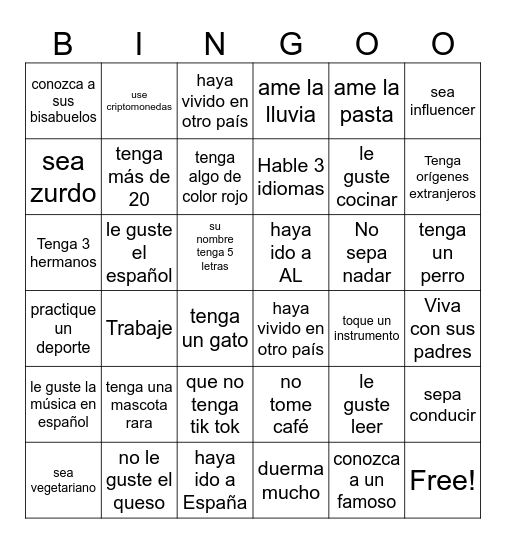 Encuentra a alguien que... Bingo Card