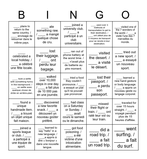 GO-LaSalle BINGO Card