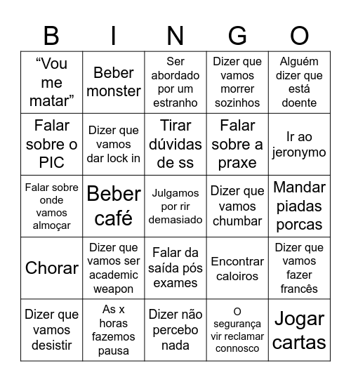 Tic recurso Bingo Card