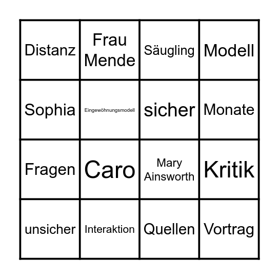 Prüfungsvorbereitung - Bingo Card