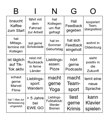 Hybride Führung Bingo Card