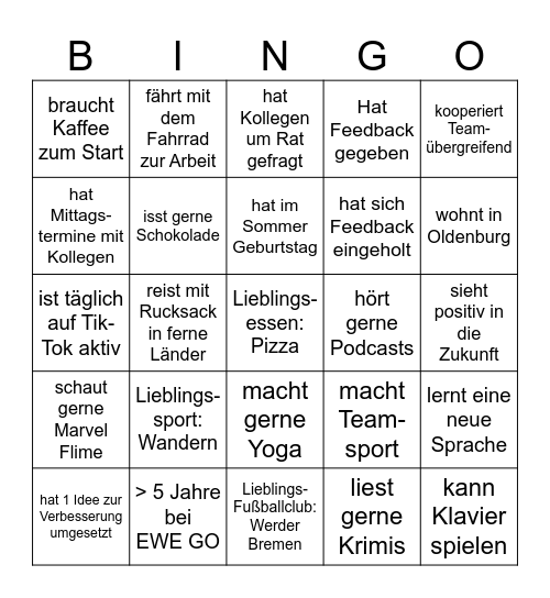 Hybride Führung Bingo Card